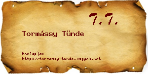 Tormássy Tünde névjegykártya