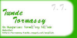 tunde tormassy business card
